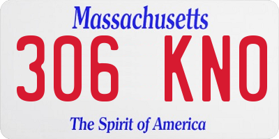 MA license plate 306KN0