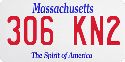 MA license plate 306KN2