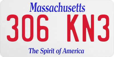 MA license plate 306KN3
