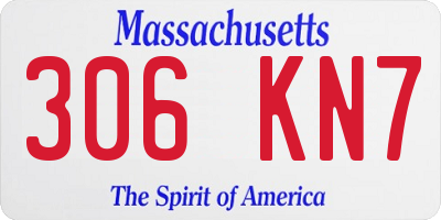 MA license plate 306KN7