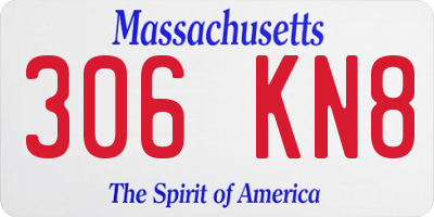 MA license plate 306KN8