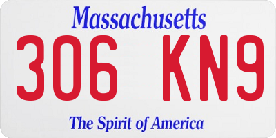 MA license plate 306KN9