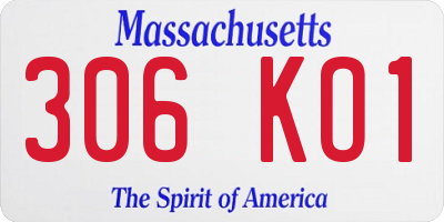 MA license plate 306KO1