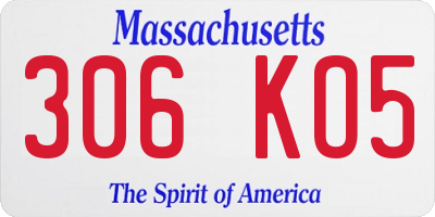 MA license plate 306KO5