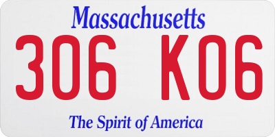 MA license plate 306KO6