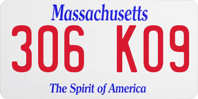 MA license plate 306KO9
