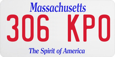 MA license plate 306KP0