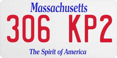 MA license plate 306KP2