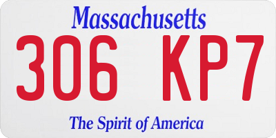 MA license plate 306KP7