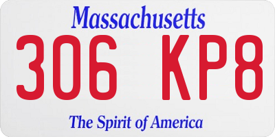 MA license plate 306KP8