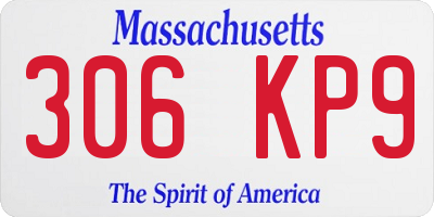 MA license plate 306KP9