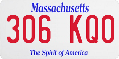 MA license plate 306KQ0