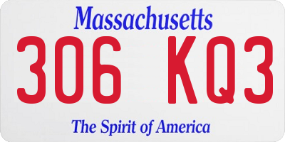 MA license plate 306KQ3