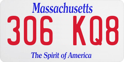 MA license plate 306KQ8