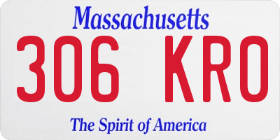 MA license plate 306KR0