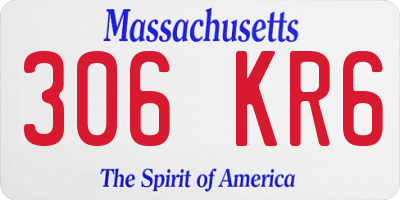 MA license plate 306KR6