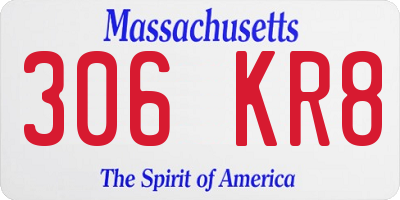 MA license plate 306KR8