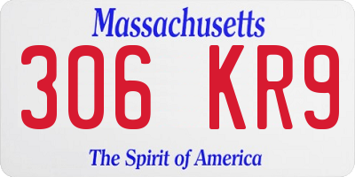 MA license plate 306KR9