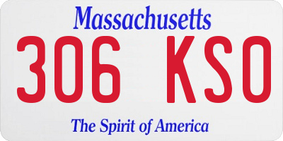 MA license plate 306KS0