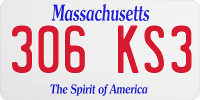MA license plate 306KS3