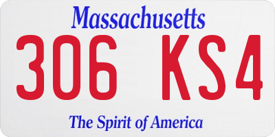 MA license plate 306KS4