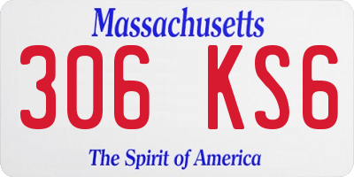 MA license plate 306KS6