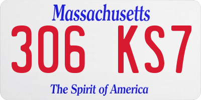 MA license plate 306KS7