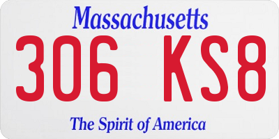 MA license plate 306KS8