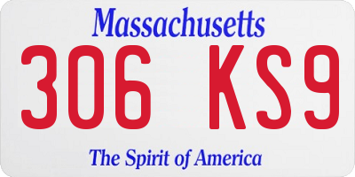 MA license plate 306KS9