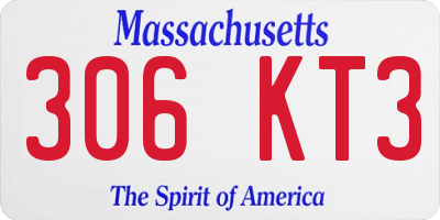 MA license plate 306KT3