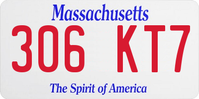 MA license plate 306KT7