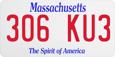 MA license plate 306KU3