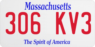 MA license plate 306KV3