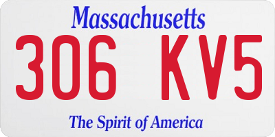 MA license plate 306KV5