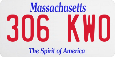 MA license plate 306KW0