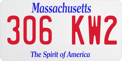 MA license plate 306KW2