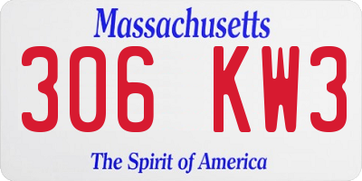 MA license plate 306KW3