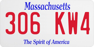 MA license plate 306KW4