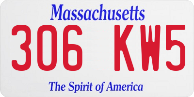 MA license plate 306KW5