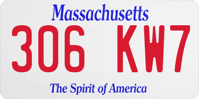 MA license plate 306KW7