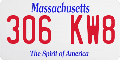 MA license plate 306KW8