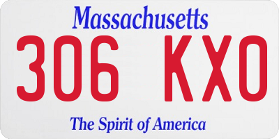 MA license plate 306KX0
