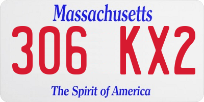 MA license plate 306KX2