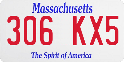 MA license plate 306KX5