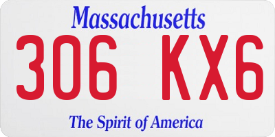 MA license plate 306KX6