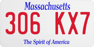 MA license plate 306KX7