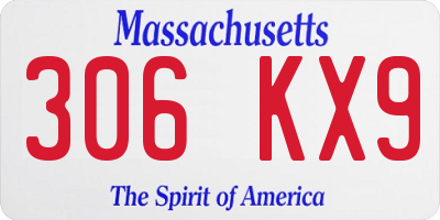 MA license plate 306KX9