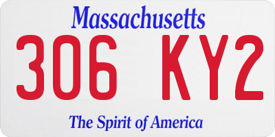 MA license plate 306KY2