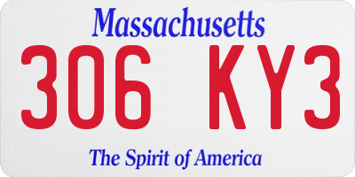 MA license plate 306KY3