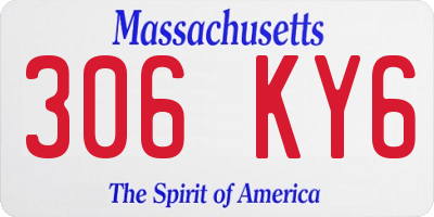 MA license plate 306KY6